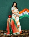 Vk 4238 Independence Day Soft Linen Saree